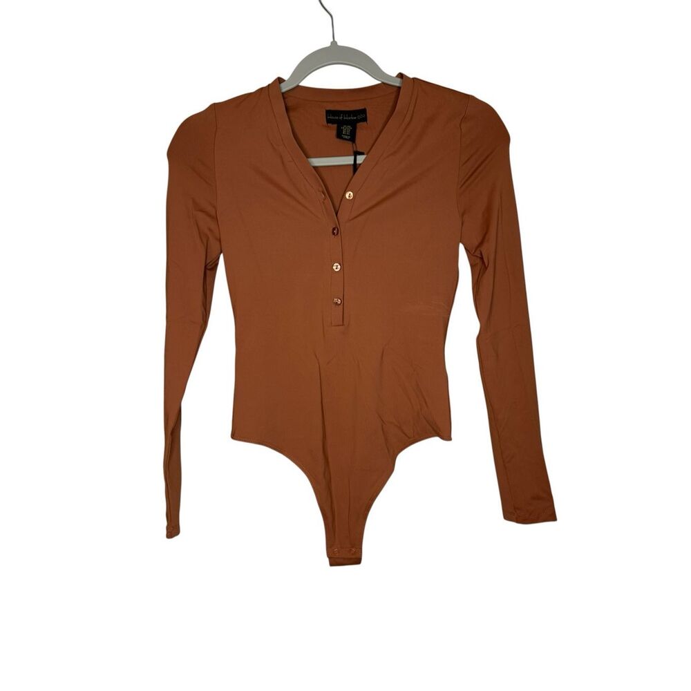 House‎ of Harlow Henley Bodysuit Brown Size XS NWT